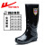 回力（Warrior）水鞋863女士款高筒雨靴塑胶全黑色水鞋 36码