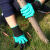 锐麻    园艺挖土带爪子耐磨园林户外种植修剪花园种花手套 黑纱绿 均码 