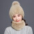 幕加格 貂帽子女毛线帽韩版冬季保暖可爱狐狸毛球球时尚皮草帽子M2723 卡其色 (帽子+围巾)一套