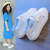 专发新疆西藏女童小白鞋2023新款夏季儿童网鞋透气网面百搭学生软 天蓝色 27码内长17.3厘米
