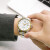 天王（TIAN WANG）手表自动机械表商务复古男士手表高端防水日历钢带表男表5825 钢带 金圈 男表