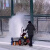  科德合路面扫雪机手推式清雪机小区地面扫雪设备除雪车剪板KD 15马力扫雪机 