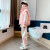 创京懿选童装女童套装冬装韩版儿童服装三件套女孩马甲加绒加厚卫衣套装 粉色 170