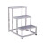 不锈钢加厚单层双层脚踏凳舞台阶梯楼梯凳子 加厚加固 灰色三层 大号