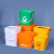 加厚塑料桶正方形5/10/25L公斤升带盖可坐凳钓鱼桶酱料包装桶 正方形桶-25L-橘色