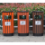 垃圾箱垃圾桶仿古果皮箱创意大号小区分类环保景区公园户外环卫桶 黑色 单桶三色选40*80