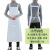 韩版双肩背带围裙超市工作服加大长防油时尚美发厨房防水围裙 果绿色大号