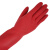 海斯迪克 加厚乳胶手套 洗衣洗碗清洁手套红色38cm长 L 10双 