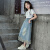 忙忙熊（MangMangXiong）女童棉T恤半身裙套装夏季新款中大童女孩短袖T恤牛仔裙儿童两件套 牛仔裙 160