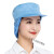 车间防尘工作帽帽子棉厨房网包头发网兜帽透气厨师帽男女通用 蓝色帽顶全布