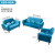 家逸布艺沙发小户型客厅沙发简约组合套装现代休闲沙发北欧客厅懒人沙发组合装天蓝色