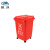 魅祥 户外垃圾桶环卫挂车分类塑料脚踏垃圾箱有害可回收厨余厨房垃圾桶 红色（有害垃圾）50L带万向轮