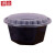 铸固 圆形一次性餐盒 汤面分离打包盒加厚密封彩色盖 1580黑色底+红色盖(200套一箱)