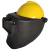 高空作业焊工帽式面罩配安全氩弧焊头戴式防护卡扣全脸电焊 插槽变光面罩+PE安全帽 编号16