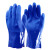 金固牢 磨砂pvc浸塑劳保手套 防水耐油 长加厚防护手套 27cm 蓝色1双 KZS-737