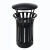 庄太太【T-02A铁艺垃圾桶】户外垃圾桶大号创意欧式复古黑色垃圾桶单桶果皮桶