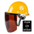 惠利得 安全帽式电焊面罩烧焊工防护面屏防飞溅打磨透明焊帽头戴式 茶色 白色安全帽+支架+屏