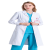 锐麻   白大褂长袖医生服护士工作服 女款长袖薄款蓝色 XL 