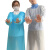 者也（ZYE）一次性加厚隔离反穿衣带袖CPE清洁服实验室防护服隔离防护衣防水服防尘防飞沫围裙10件起 蓝色