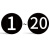 安燚  黑底白字（1-50） 数字号码牌编号亚克力贴磁性号牌自粘磁力机器标牌圆牌序号牌GNG-521