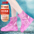 冰禹 BYsy-24 PVC防滑防水加厚防雨鞋套 成人男女耐磨雨鞋 粉色 L码（1双）