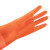 赫思迪格 植绒加长手套 加绒清洁手套 防水防滑耐磨洗碗手套45cm 植绒加长手套  M码 JG-1692