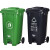 120L升分类脚踏垃圾桶户外4色大号240升塑料桶带脚踩可回收环卫桶 100升特厚带轮+脚踏+绿色厨余