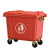 Supercloud(舒蔻) 户外环卫垃圾桶大号加厚商用酒店环保分类带盖移动垃圾箱物业小区垃圾车 红色1100L