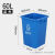 大号正方形分类垃圾桶四色摇盖环卫户外商用餐饮无盖果皮箱 60升分类正方形Y桶(无盖)蓝色 可回收物