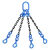 品尔优/PPU 四腿100级链条成套索具(旋转安全钩) UCG4-10  0~45° 载荷8.4t 蓝色 UCG4-10-9m 30 