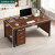 办公桌办公室桌子简约现代电脑桌台式桌书桌学习桌桌椅组合 120*60深胡桃色