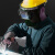 安全帽真彩变光可调头戴式焊帽铝架防烤脸电焊二保太阳能工地面罩 经典变光(含安全帽)