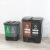 中环力安【80L咖啡黑（干湿垃圾）】垃圾分类垃圾桶带盖大号双桶干湿脚踏商用餐饮公共场合