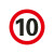 限速5公里标志牌厂区限速5小区限速标识牌减速慢行指示交通标志牌铝板标识牌定制 限速10 (抱箍款) 40x40cm