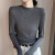 春季新款女装长袖T恤莫代尔打底衫纯色秋衣半高领圆领外穿上衣 黑色 M 适合80-95斤