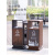 户外垃圾桶不锈钢室外果皮箱商用二分类小区街道环卫大容量垃圾箱 不锈钢MX-2201灰白