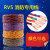 金龙羽 电线电缆ZC-RVS-450/750-2.5平方铜芯国标阻燃双芯软线100米/卷 红蓝色