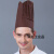厨师帽子男餐饮工作帽白色蘑菇帽女款酒店饭店后防油烟棉布帽  京炼 布高帽(30CM)深咖色 可调节