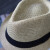FANAN夏天中老年人男生巴拿马帽子日系绅士帽大头围遮阳小礼帽草帽 卡 米色 L码(58-60cm)