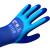鲁工双层乳胶磨砂手套 成人专用防割防水防滑透气防刺防咬防护 A108蓝色2双均码