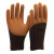 者也 发泡劳保手套 12双 棕纱棕磨砂手套防滑透气涂胶工作手套
