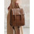 WURO感真皮女士电脑背包2023新款大容量小众时尚通勤女双肩包书包 沉香木棕色