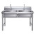 稳斯坦 W5557 商用不锈钢水池 厨房水槽洗碗洗菜盆带支架存储池 加厚100*50*80双槽