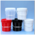 曦润 塑料桶带盖小水桶冰粉用桶5L10升酱料分装密封桶冰激凌桶 10L-透明桶身配半透明盖 加厚款