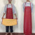 防水防油围裙无袖男女厨房食堂工作服围腰加长加厚pvc不脱皮软料 大红色110x70好皮围裙