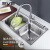 EVE 水槽双槽套餐304不锈钢一体水槽加厚加深厨房洗菜盆家用洗碗池 A-1（71*41+下水配件）