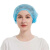 一次性防护头套帽子透气美发厨房防掉发无尘室条形帽实验室 蓝色双筋100个（21寸）