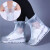 海斯迪克 透明防雨防水鞋套 加厚防滑男女雨鞋 粉色 S 