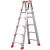 定制适用梯子加宽加厚铝合金双侧工程人字合梯伸缩折叠扶梯阁楼梯 彩色加强款1.5米（铝合金材质）