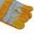 宁斯福牛皮手套隔热防烫焊工 耐磨耐撕裂劳保手套 颜色随机1双 黄灰款 常规 